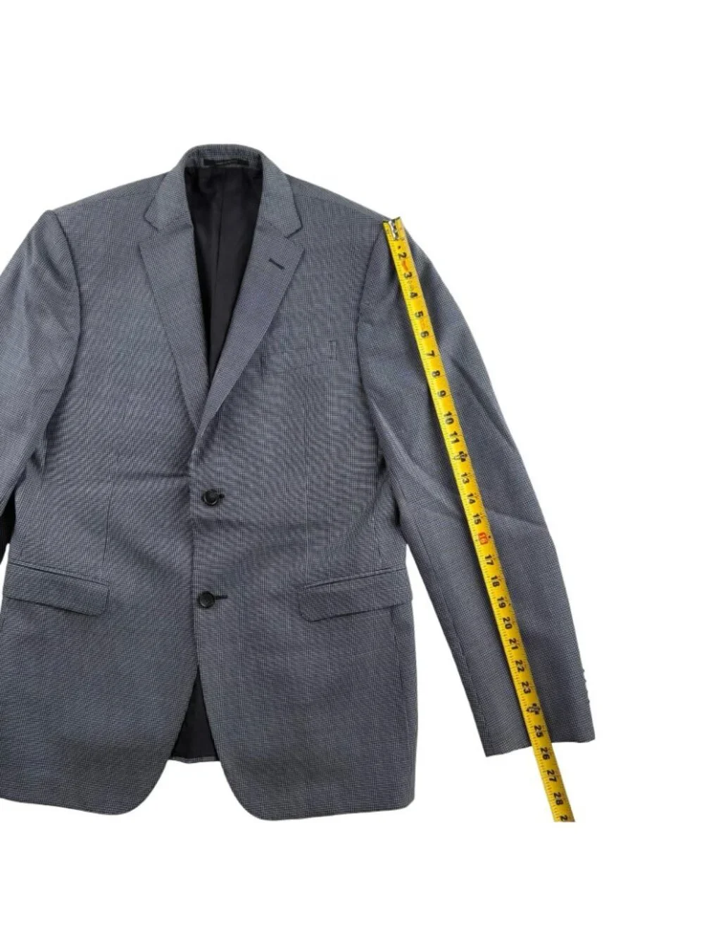Z Zegna Men’s 100% Wool Blazer Jacket Blue/Gray Nailhead • 40R US | 50 EU